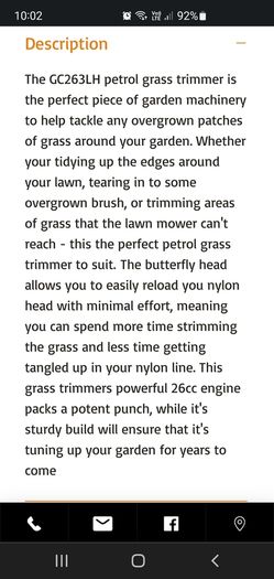 Gardencare 26cc strimmer