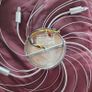 Vintage Pop Art Chrome Swirl Flush Ceiling Light Image 3