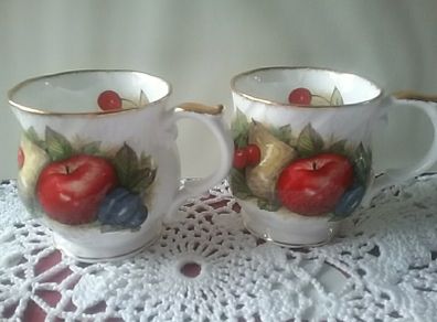 Two Queens China Antique Fruit Series Mugs