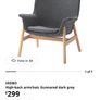 VEDBO High-back armchair, Gunnared dark grey Image 3