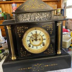 Antique Ansonia Slate Mantel Clock Fully Serviced