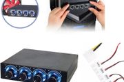 3.5" PC HDD CPU 4 Channel Fan Speed Controller Control Led Cooling Front Panel