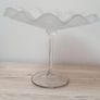 Frosted Glass & Clear Pedestal Bowl Fruit Centerpiece Display/Cake stand Image 2