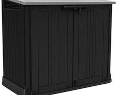 Store it Out Nova Outdoor Garden Storage Shed, 32 x 71.5 x 113.5 cm, Dark Grey with Light Grey Lid