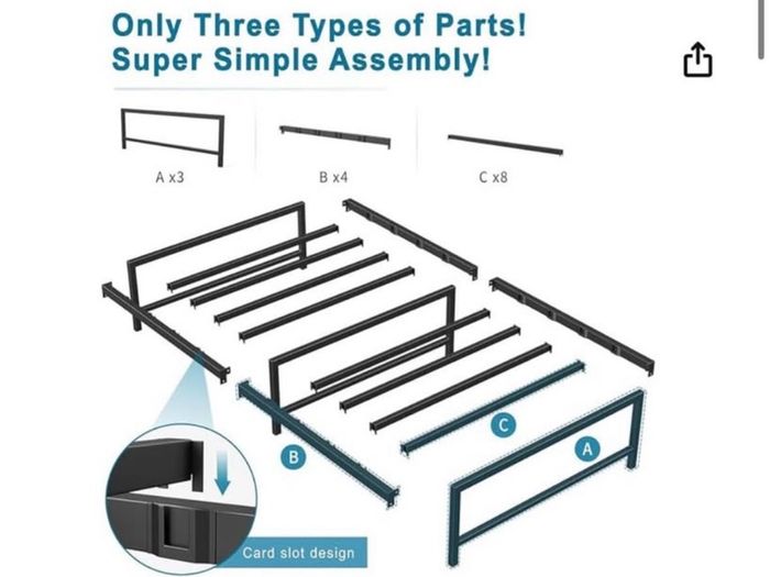 2 Full Bed Sets: Zinus SmartBase Frames