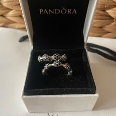 Pandora ring sterling silver pave black crystal