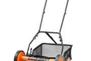 Push Reel Lawn Mower 45 cm, 5 Blades Manual Push Mower No Motor, 35- 62mm Adjustable Cutting Height, Walk-Behind Lawn Mowers with Grass Catcher