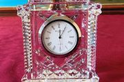 Original And Authentic Waterford Crystal Footed Mantle Clock Made In Ireland