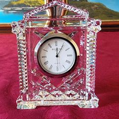 Original And Authentic Waterford Crystal Footed Mantle Clock Made In Ireland