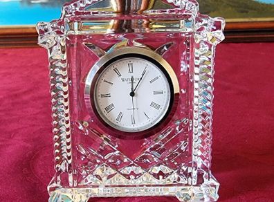 Original And Authentic Waterford Crystal Footed Mantle Clock Made In Ireland