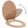 WC Toilet Seats 2 pcs with Lids MDF Bamboo Design Image 3