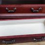 Vintage  Wooden Jewelry Box Floral Door 2 Drawers Necklace Hanger Rings Image 3