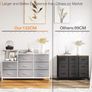 Chest of Drawers Bedroom, 8 Fabric Drawers, Light Grey, 30x132x88cm Image 4