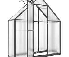 Aluminum Polycarbonate Garden Greenhouse with Adjustable Window and Hinged Door Weather-Resistant Transparent