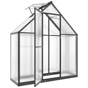 Aluminum Polycarbonate Garden Greenhouse with Adjustable Window and Hinged Door Weather-Resistant Transparent