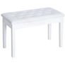 Leather Piano Dressing Stool  White Image 2
