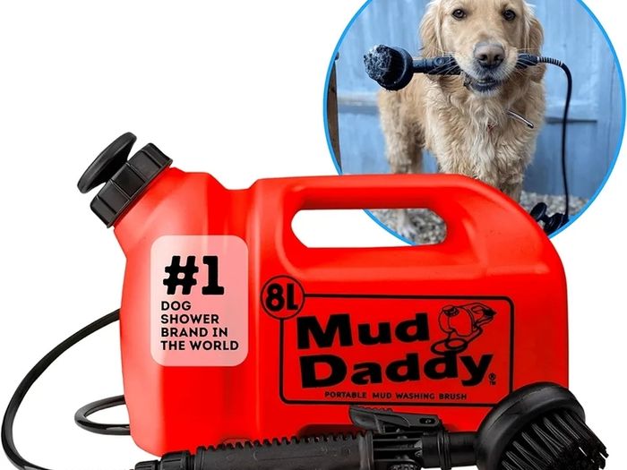8 Litre Portable Pet Washing Device | Muddy Walks | Pet Cleaning | Grooming | Red