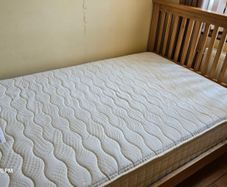 Solid oak small double bed with matres