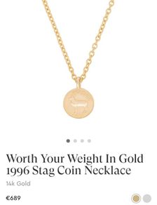 Chupi Worth Your Weight In Gold 1995 Stag Coin Necklace