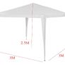 3x3m White PE Gazebo Marquee Awning Waterproof Canopy for Outdoor Event Image 3