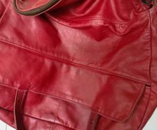 JAS M.B Designer Vintage Red Leather Messenger Handbag!