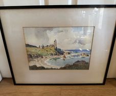 Original Watercolour of Dunure Castle by Robert Houston RSW (Framed)
