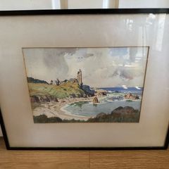 Original Watercolour of Dunure Castle by Robert Houston RSW (Framed)