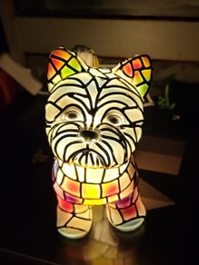 Yorkshire Terrier Stained Glass Resin Lamp