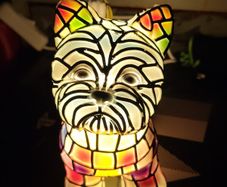 Yorkshire Terrier Stained Glass Resin Lamp