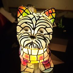 Yorkshire Terrier Stained Glass Resin Lamp