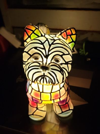 Yorkshire Terrier Stained Glass Resin Lamp