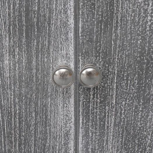 Bathroom Cabinet White and Grey 46x24x116 cm Paulownia Wood
