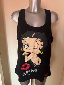 Betty Boop black top size L UK16/18 EU44/46 Free post