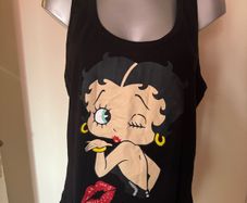 Betty Boop black top size L UK16/18 EU44/46 Free post