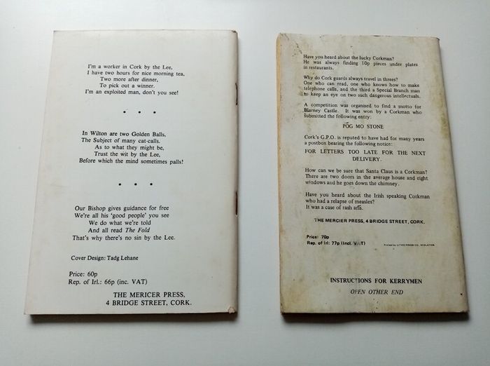 Vintage Corkman Books - Book of Corkman Limericks - Book of Corkman Jokes