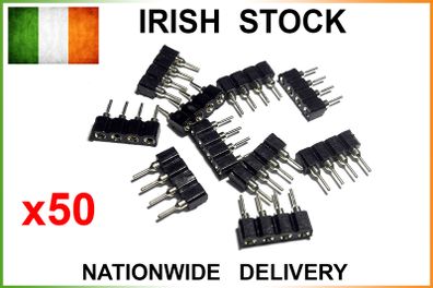 50pcs 4 Pin 10mm RGB Female to Male Connectors