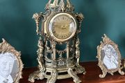 Antique Brass Mantel Clock