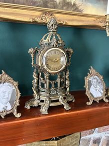 Antique Brass Mantel Clock