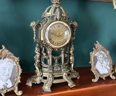 Antique Brass Mantel Clock