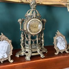 Antique Brass Mantel Clock
