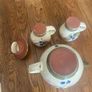Pottery tea pot and a pair of matching mugs Image 7