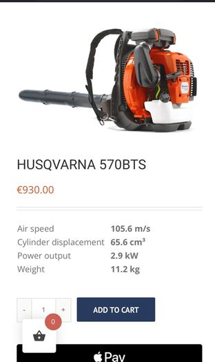 Husqvarna 570BTS leaf blower