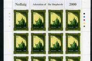 2000 Ireland Christmas Commemorative Stamps Sheetlet Plate 1B1B1B1B Mint Never Hinged (MNH)