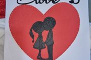 Homemade Greeting Card:- Kissing couple/Love