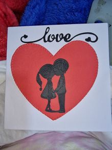Homemade Greeting Card:- Kissing couple/Love