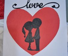 Homemade Greeting Card:- Kissing couple/Love