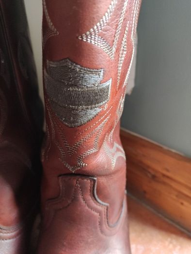 RARE Vintage Harley-Davidson Brown Leather Cowboy Boots Men's Size UK 10