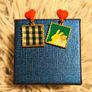 Heart and Square Earrings Fun Mismatched Pair Image 7