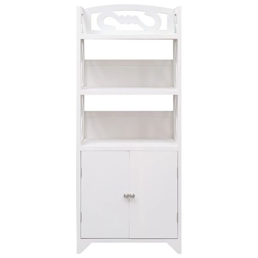 Bathroom Cabinet White 46x24x116 cm Paulownia Wood