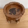 African Art - Handcrafted Wooden Elephant Trunk Ashtray/Candle Holder Image 2